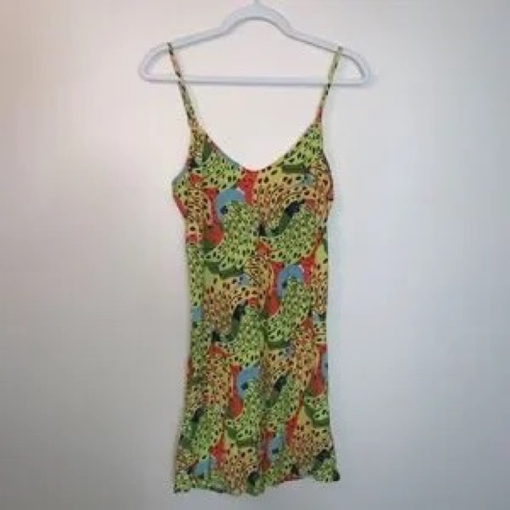 Colorful Animal Print Slip Dress
